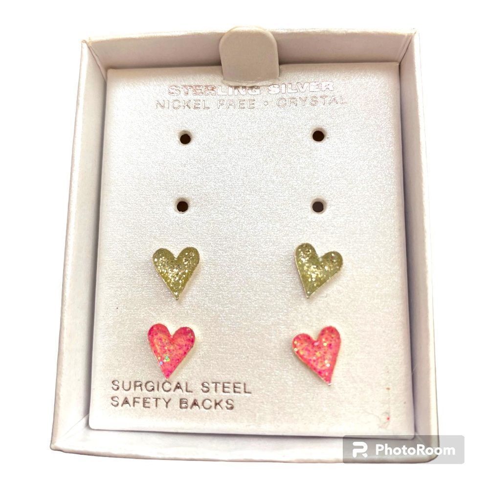 Sterling Silver Nickle Free Heart Earrings